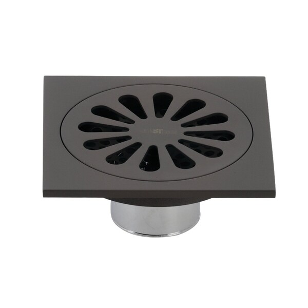 BSF4161ORB Watercourse Sunburst 4" Square Grid Shower Drain, Bronze